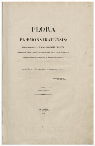 Flora Praemonstratensis, T. I