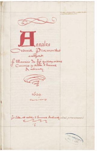 Res Praemonstratenses, T. I : Annales ordinis Praemonstratensis