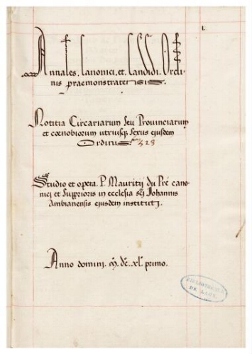 Res Praemonstratenses, T. II : Annales ordinis Praemonstratensis
