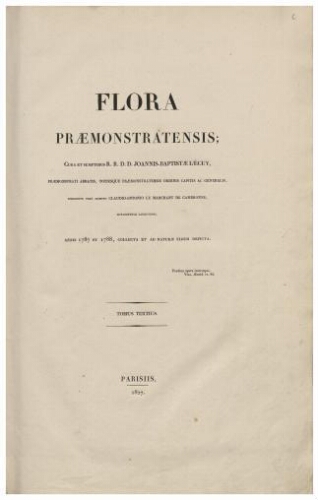 Flora Praemonstratensis, T. III